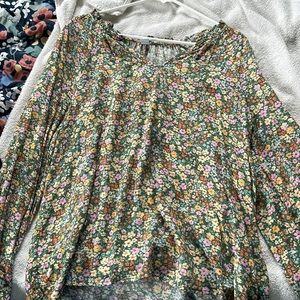 Flower long sleeve top